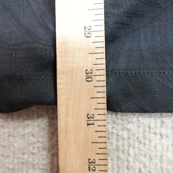 Tommy Bahama Shirt XL Black Solid Floral Jacquard 100% Silk Loop Collar - Picture 7 of 8